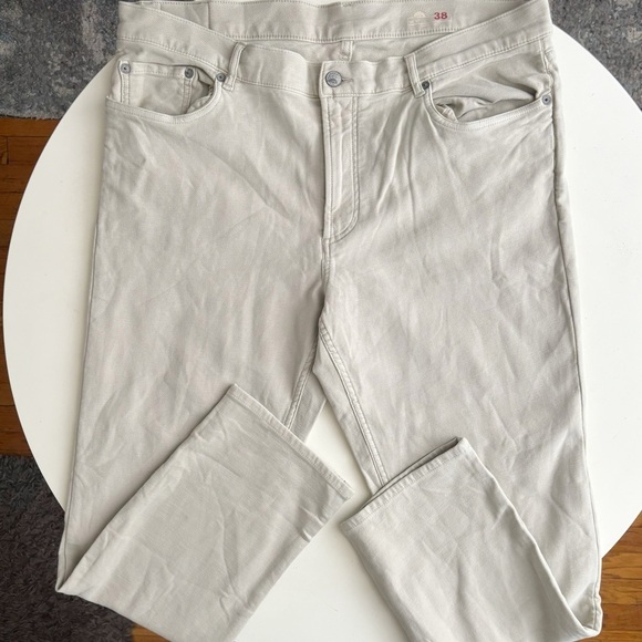 Faherty Stretch Terry 5-Pocket Pant Stone Men’s 38x30 Slim Straight NWOT - Picture 1 of 7